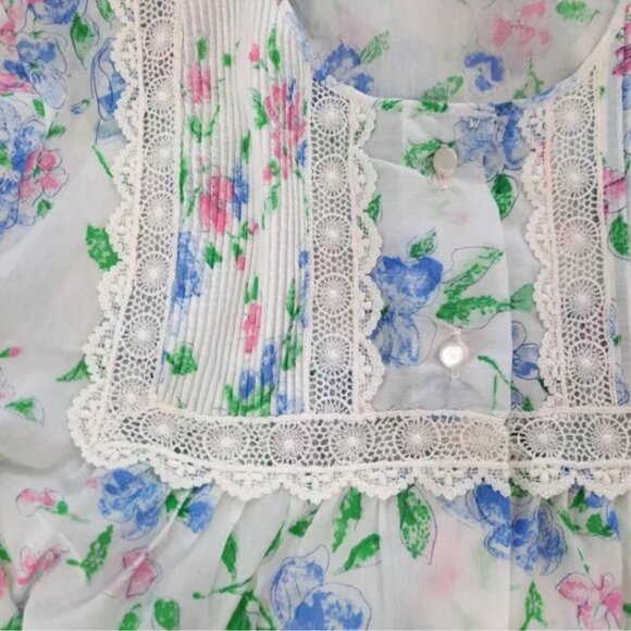 Vtg 70s floral cotton blend nightgown - Barbizon brand - Picture 7 of 11